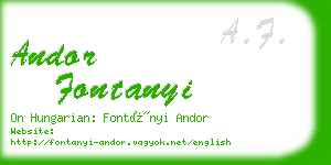 andor fontanyi business card